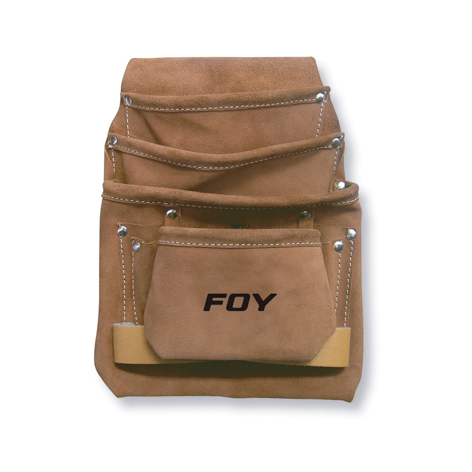 Portaherramientas de carnaza con cinturón, 4 bolsillos Foy