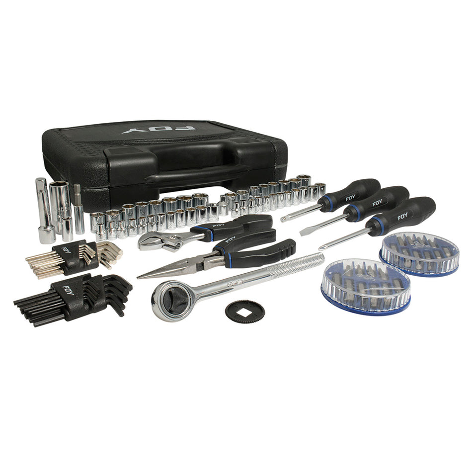 Juego combinado de herramienta 94 piezas, con estuche plástico Foy