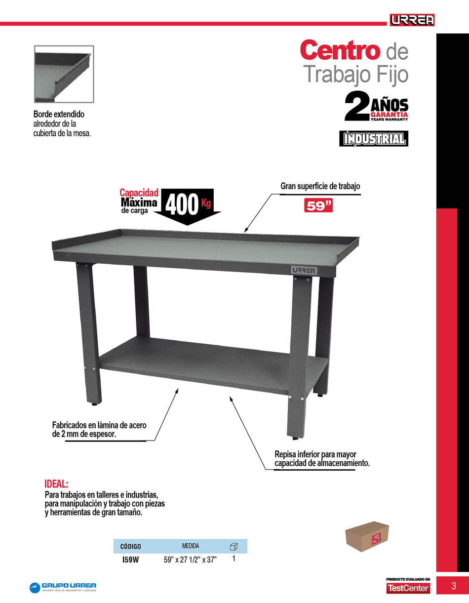 Estación de trabajo serie H 59" Urrea