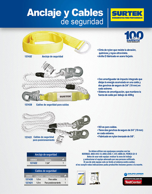 Amortiguador de impacto con banda reforzada Surtek