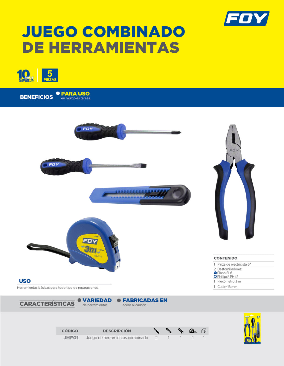 Juego combinado de herramienta, 5 piezas Foy