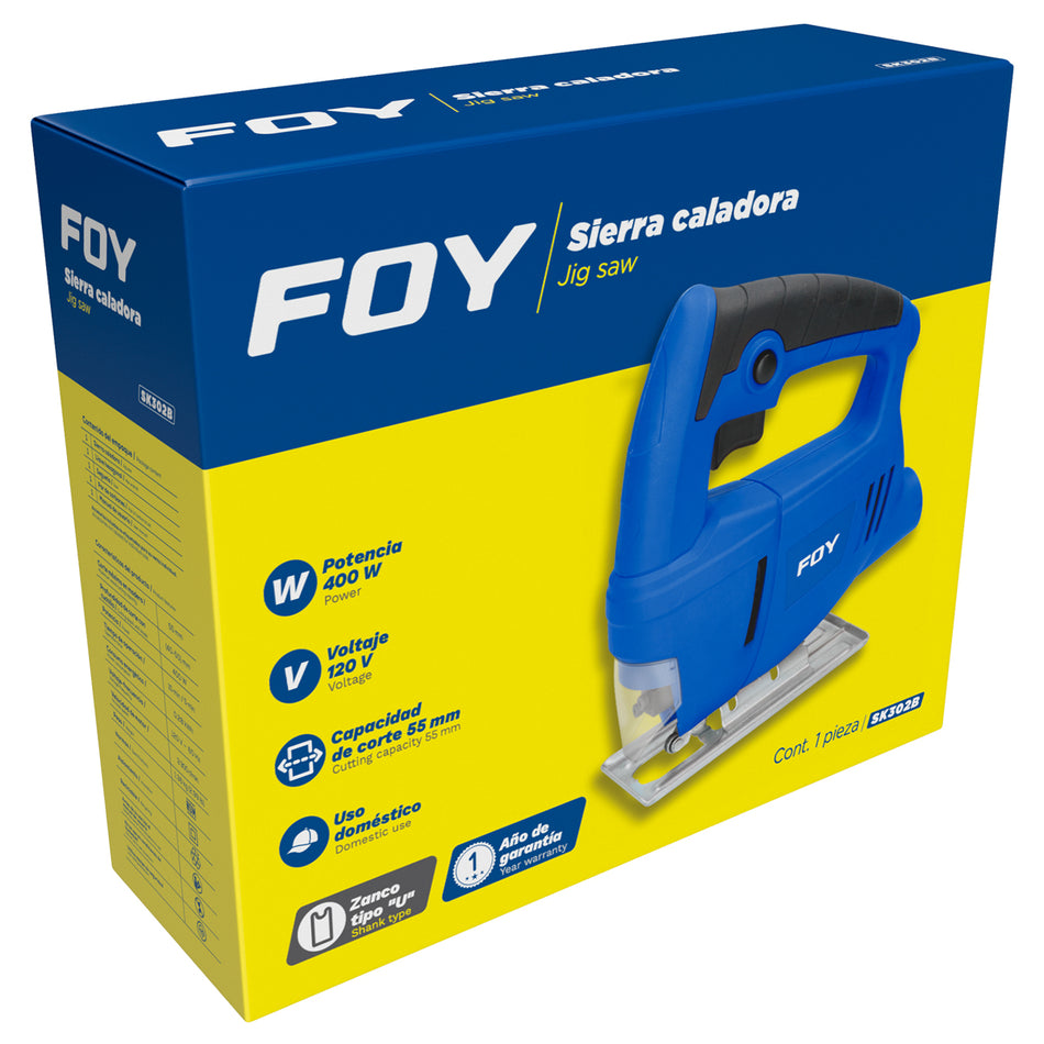 Sierra caladora 65 mm 400 W 120 V, 0 - 3,300 RPM Foy